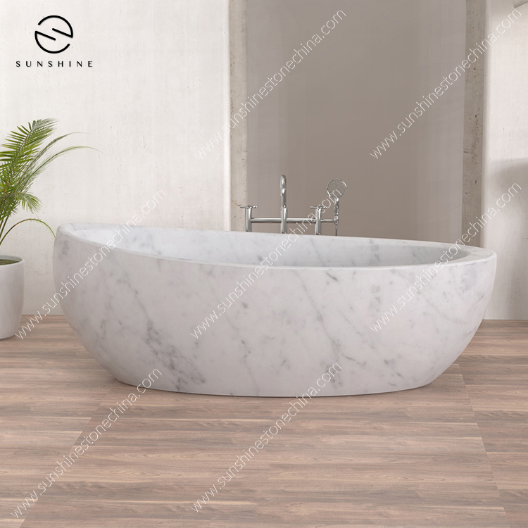 Carrara White Marble Bathroom Freestanding Bathtub BT-122A